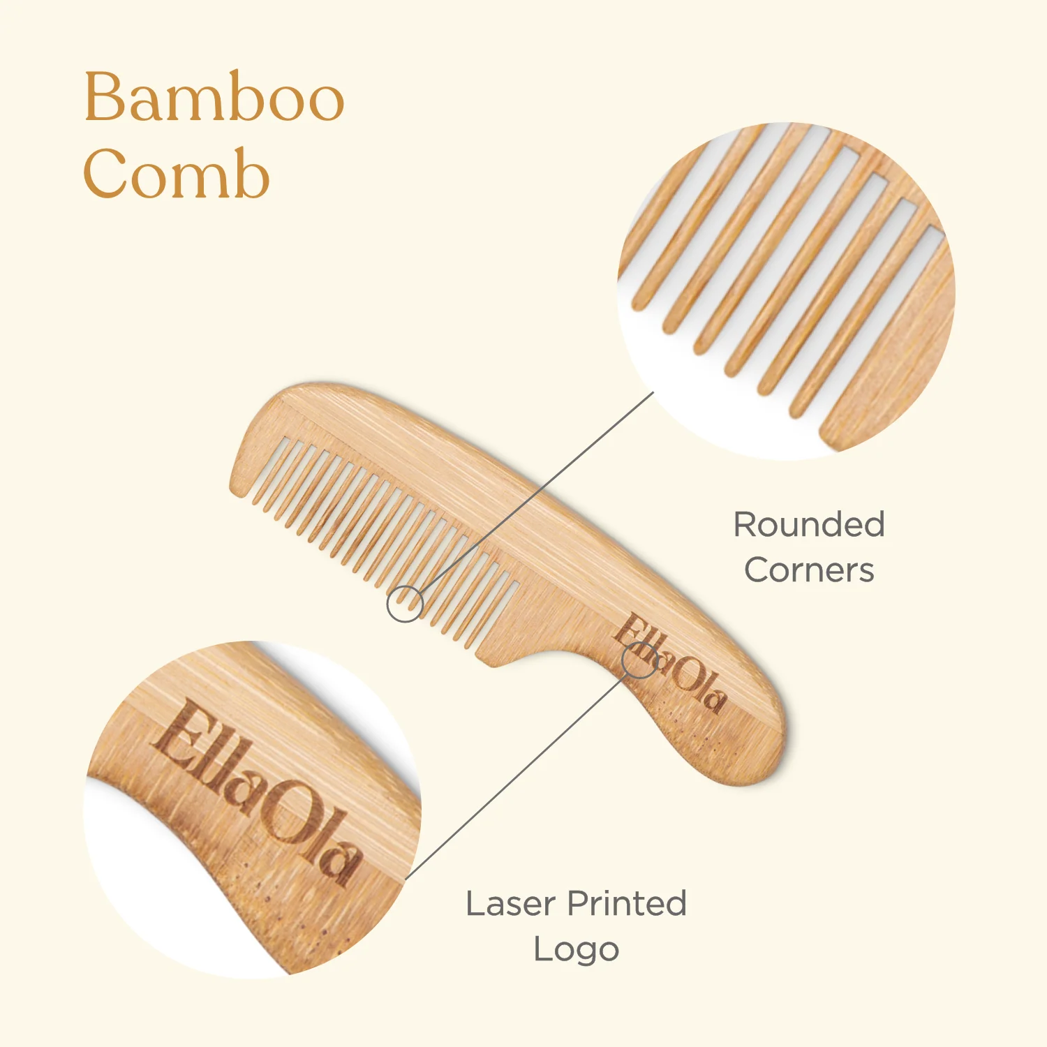 3-Piece Bamboo Brush & Comb Set - Image 5